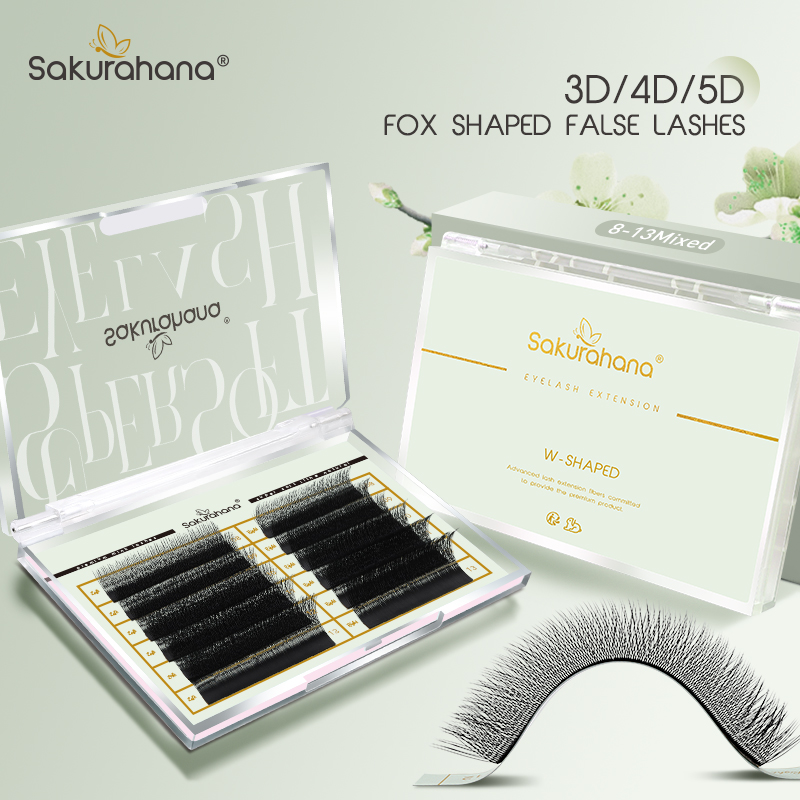 Eyelash Extension Volume Cat Eye - Накладные ресницы SAKURAHANA Fox 3D 4D