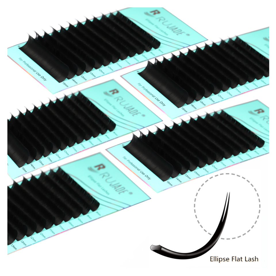 Eyelash Extension C Curl - Накладные ресницы RUJADE Ellipse Flat, из