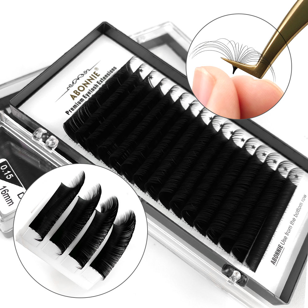 Eyelash Extension C Curl - Наращивание ресниц Abonnie, шелковые мягкие профессиональные