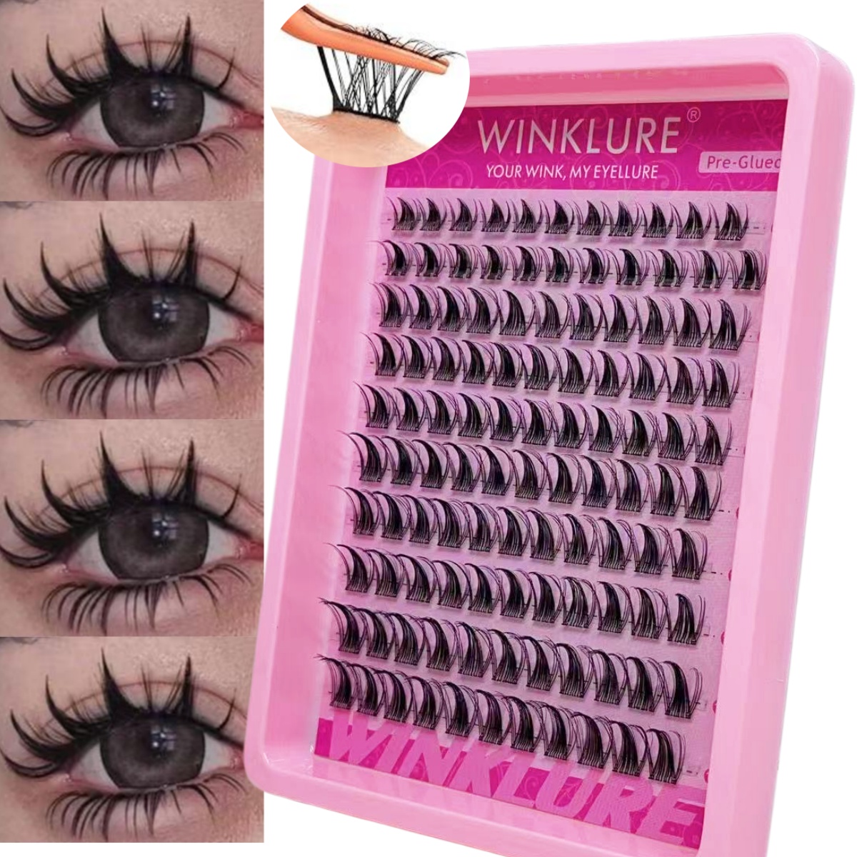 Eyelash Extension Volume Cat Eye - Накладные ресницы WINKLURE, самоклеящиеся, без клея,