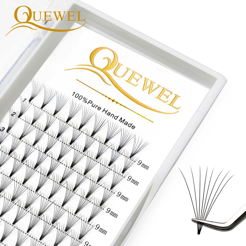 Quewel готовые веерные ресницы – обзор и цена Eyelash Extension C Curl