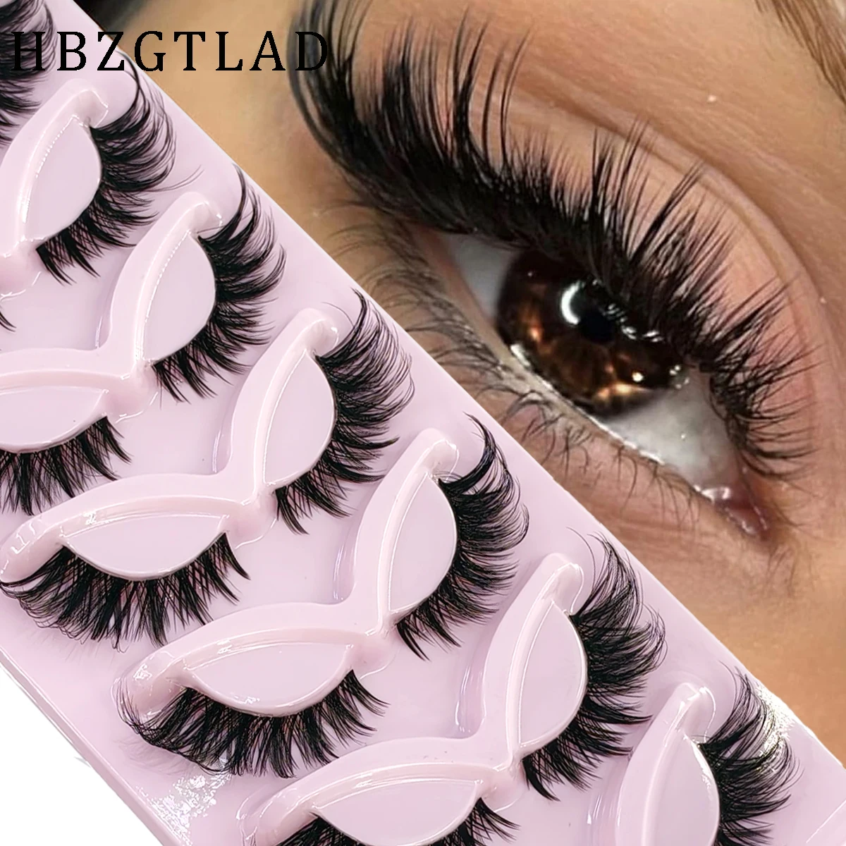 HBZGTLAD 7 пар ресниц с эффект – обзор и цена Eyelash Extension Volume Cat Eye