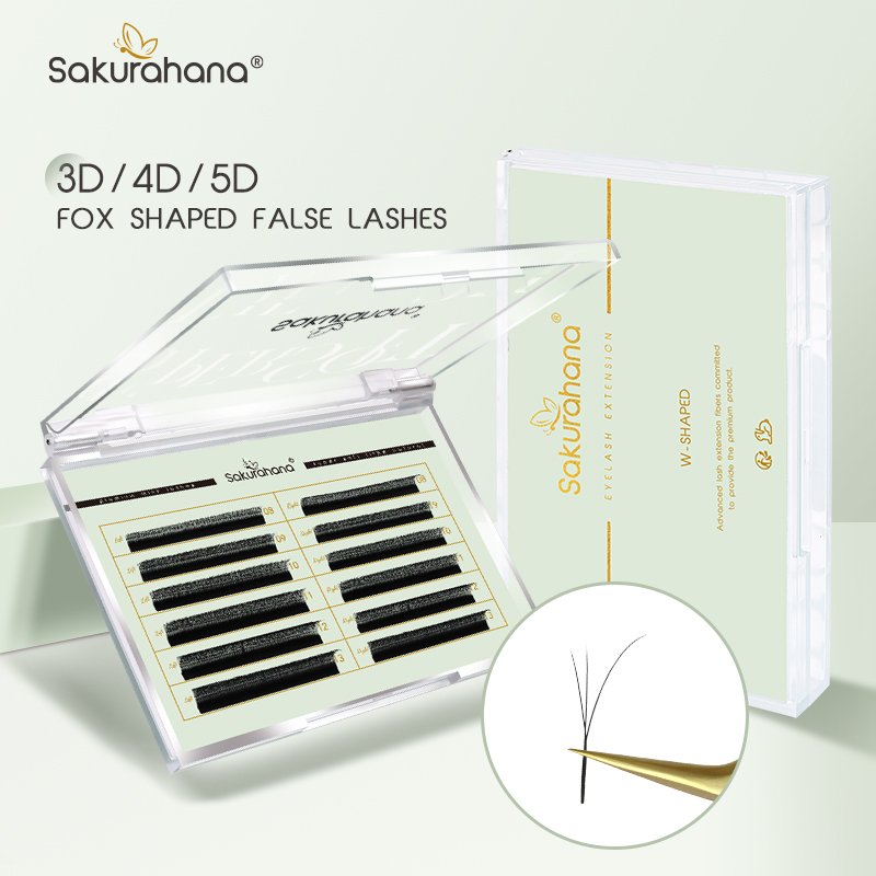 Накладные ресницы SAKURAHANA F – обзор и цена Eyelash Extension Volume Cat Eye